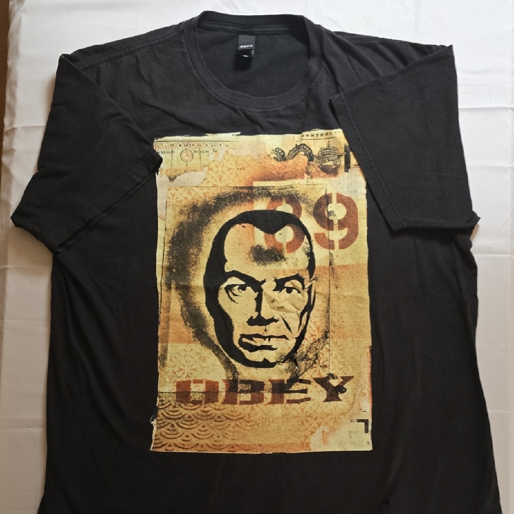 Obey Black and Gold Graphic Tee
